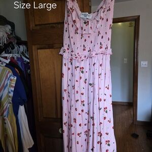 JessaKae Pink Cherry Maxi Dress